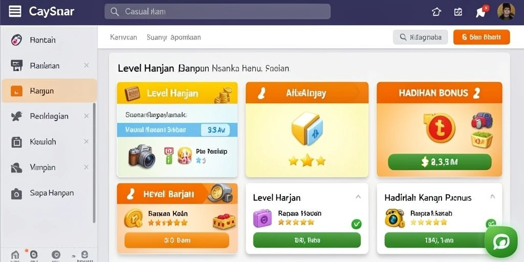 Tampilan layar utama yang menarik dan informatif.